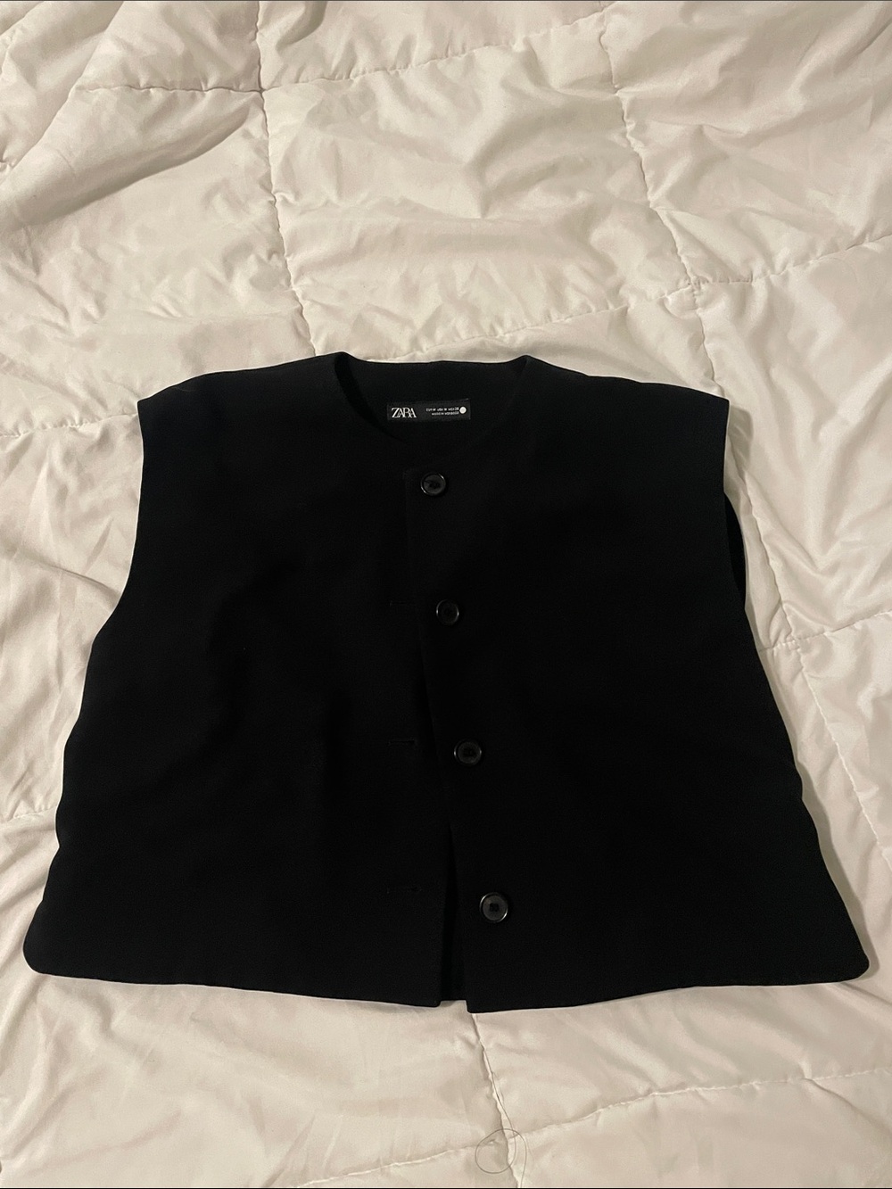 Zara Black Button-Up Sleeveless Vest